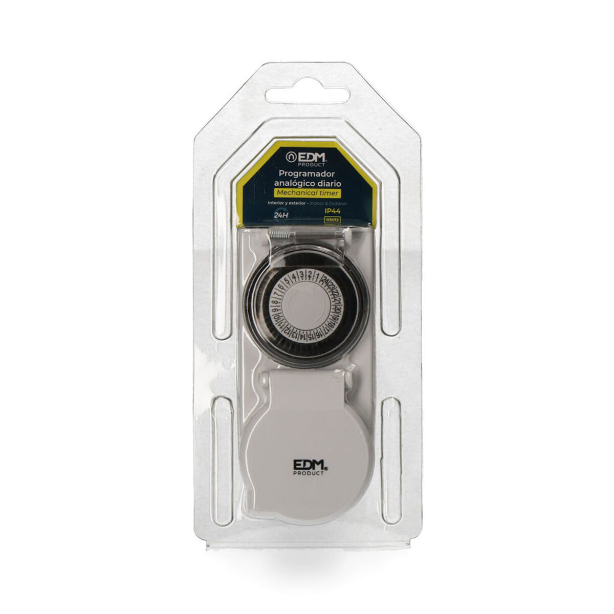 Kontakt med analog programmerare EDM 03012 3500 W 230 V 24 timmar Med lock IP44